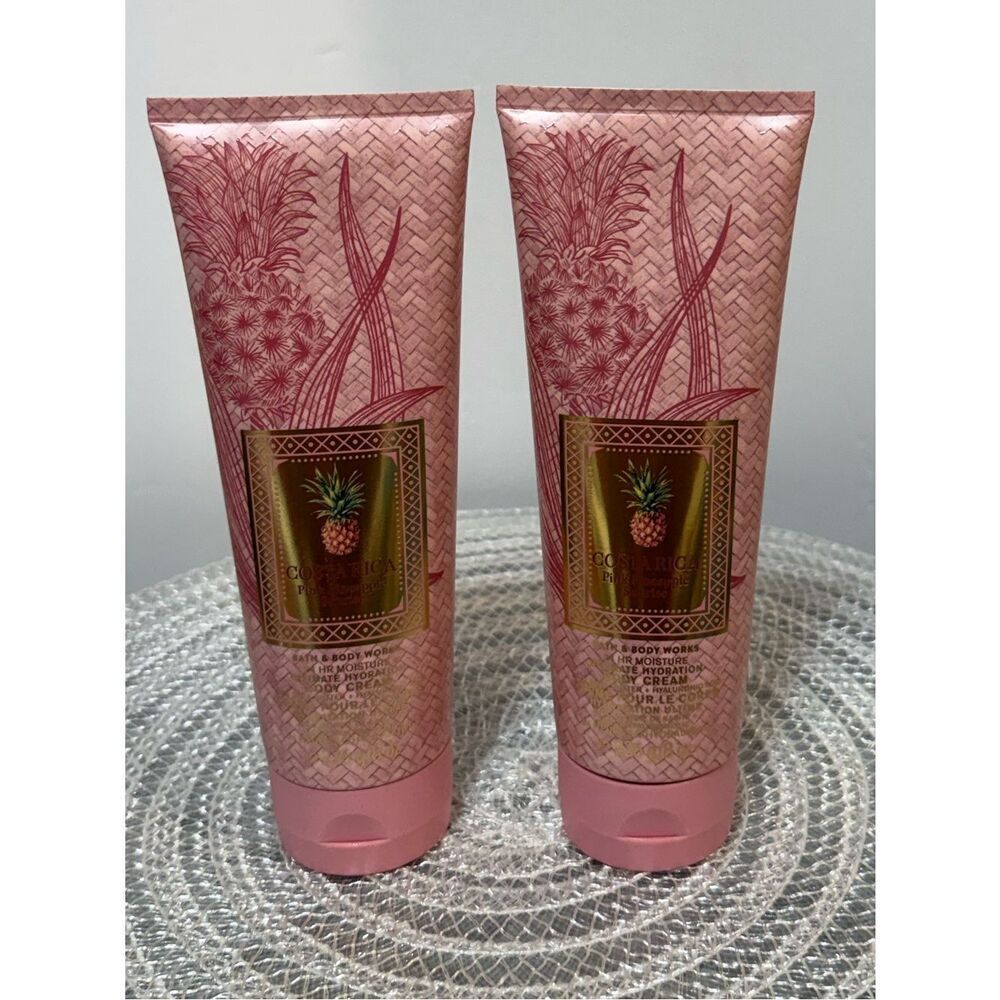 BBW Costa Rica Pink Pineapple Sunrise Body Cream Set of 2 NWT